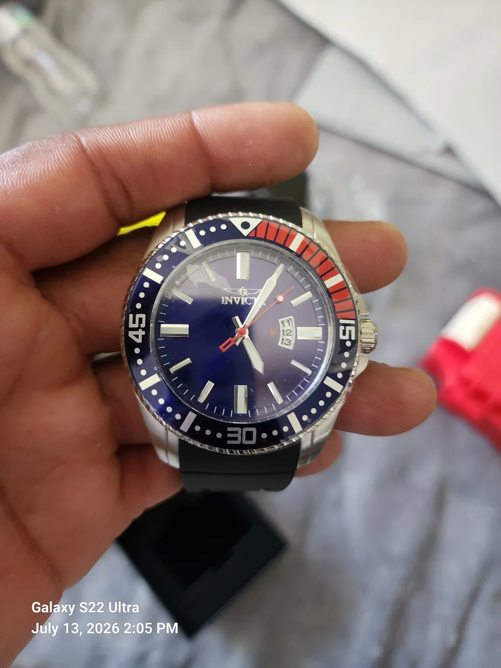 Invicta Men's Blue Dial Diver Watch with Black Strap 48mm